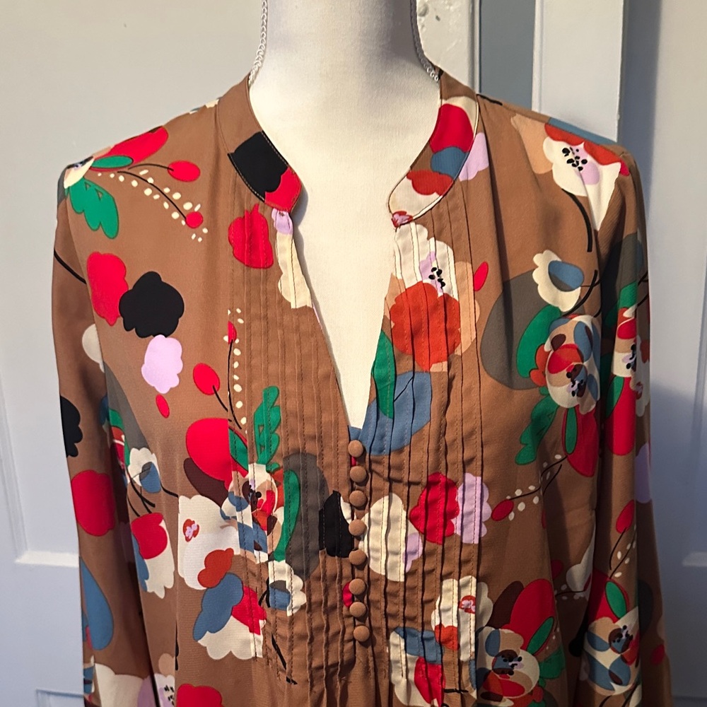 Fossil Multicolor Floral Long Sleeve Dress